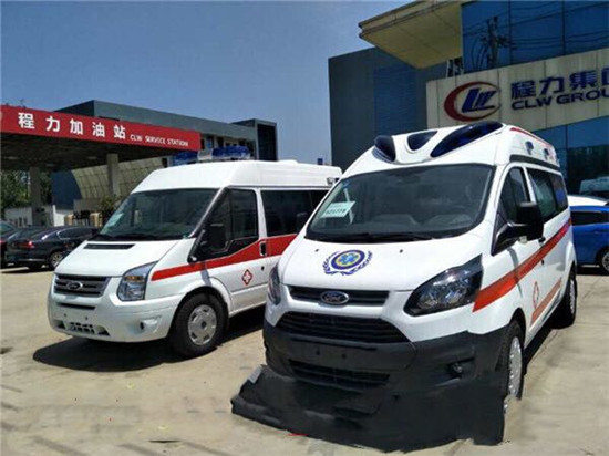 國六福特新全順V362中軸汽油版救護(hù)車