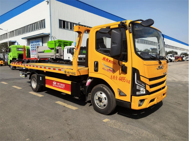 國六江鈴凱運藍(lán)牌一體板清障車